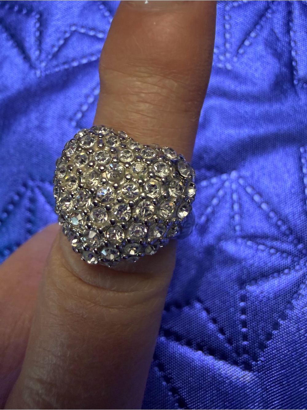 Park Lane Silver Crystal Pavé Statement Ring Size 8 New